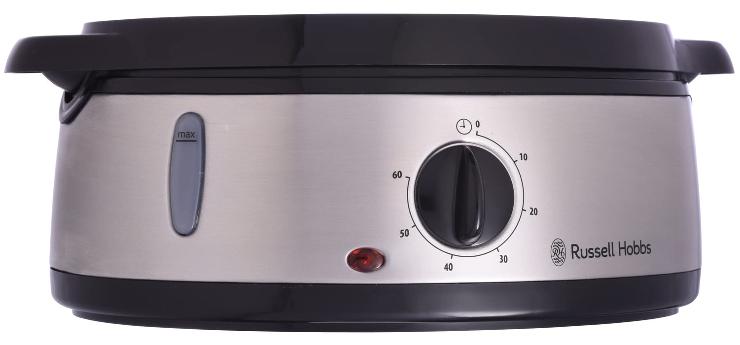 Russell Hobbs parowar, pojemność 9l, timer 0-60 min, 3 pojemniki do gotowania na parze, dzwonek informujący o zakończeniu, stal nierdzewna, moc 800W, srebrny, Cook@Home 19270-56