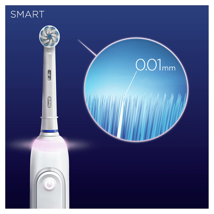 Oral-B Smart Sensitive Szczoteczka Elektryczna, z Technologią Braun i Etui Podróżnym, Biała