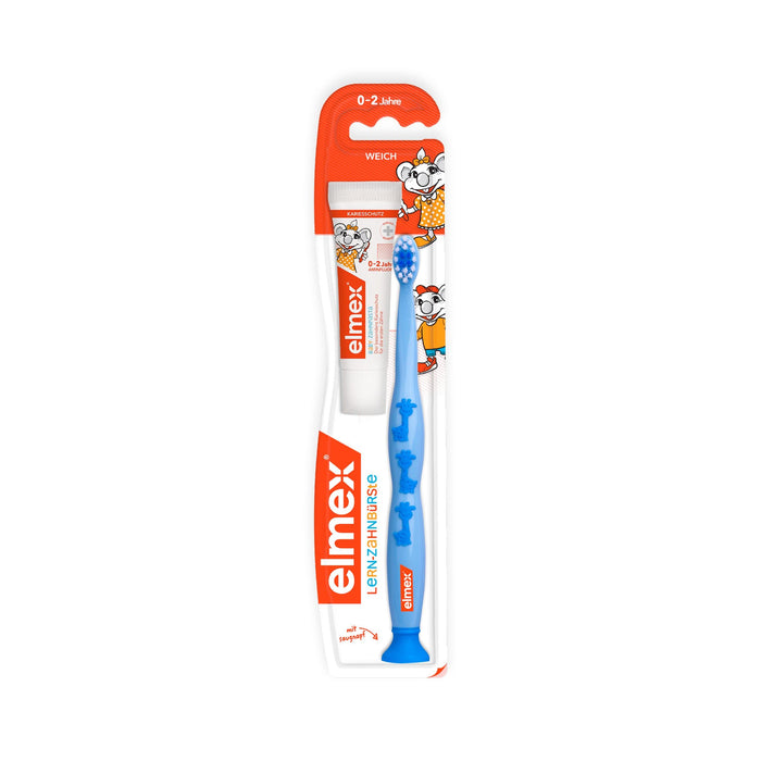 szczoteczka do nauki elmex z pastą do zębów dla dzieci elmex 12 ml, 0-2 lata, mieszany, 1 sztuka
