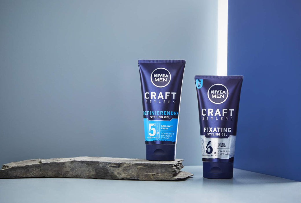 Nivea Men Craft Stylers żel do stylizacji włosów, półmatowy wykończenie, szybka i łatwa stylizacja włosów, mocno trzymająca, 1 opakowanie (1 x 150 ml)