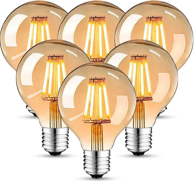Żarówka Edison w stylu vintage, lampa LED Edison, ciepła biel, E27, 4 W, 2700 K, retro, antyczna żarówka, 470 lumenów, idealna do oświetlenia nostalgicznego i retro w rodzinie, hotelu, baru itp., 6 sztuk