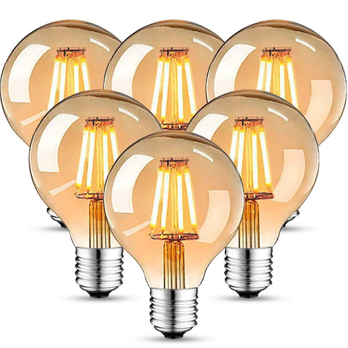 Żarówka Edison w stylu vintage, lampa LED Edison, ciepła biel, E27, 4 W, 2700 K, retro, antyczna żarówka, 470 lumenów, idealna do oświetlenia nostalgicznego i retro w rodzinie, hotelu, baru itp., 6 sztuk