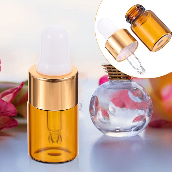 HEALLILY 25 Sztuk Szklane Butelki Z Kroplomierzem Wielokrotnego Napelniania Jasne Butelka Z Kroplomierzem Pusta Nalewka Butelki Fiolki Dla Olejki Eteryczne Perfumy 2Ml
