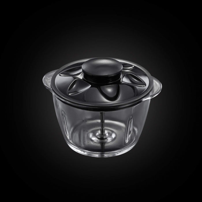 Russell Hobbs rozdrabniacz do warzyw, funkcja rozdrabniania, dwuskrzydłowe ostrza, ostrza ze stali nierdzewnej, szklany pojemnik, pojemność 0,5l, moc 200W, czerwony, Desire 24660-56
