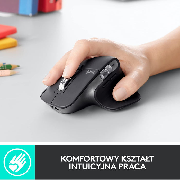 Logitech Mx Master 3 Advanced Wireless Mouse, Seria Master Firmy Logitech, Pc/Mac - Grafit,910-005694