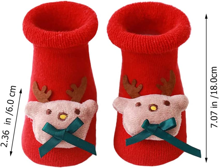 Holibanna Świąteczne skarpetki dla dzieci antypoślizgowe silikonowe skarpetki rozmyte zimowe bawełniane skarpetki grube ciepłe kapcie skarpetki skarpetki frotte dla dzieci chłopców dziewcząt niemowlęta malucha noworodka święta impreza