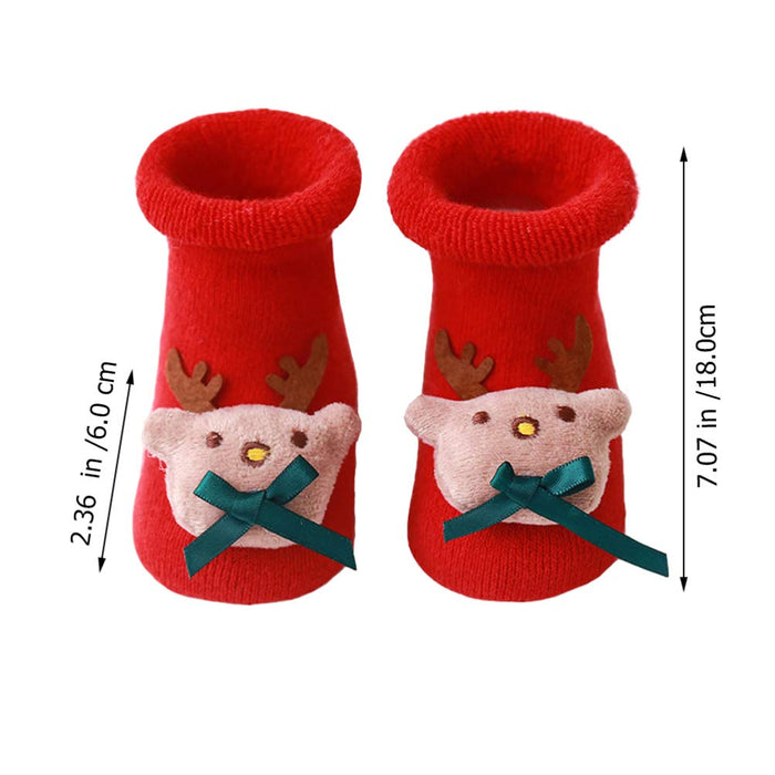 Holibanna Świąteczne skarpetki dla dzieci antypoślizgowe silikonowe skarpetki rozmyte zimowe bawełniane skarpetki grube ciepłe kapcie skarpetki skarpetki frotte dla dzieci chłopców dziewcząt niemowlęta malucha noworodka święta impreza