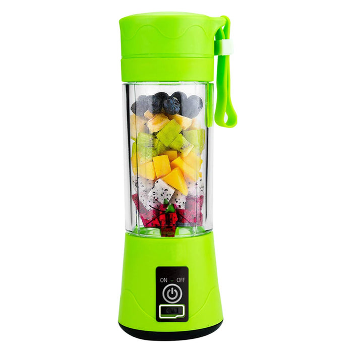 Meyall przenośny blender do smoothies owocowy lód, ładowanie USB osobisty rozmiar mini elektryczna sokowirówka kubek mieszacz do żywności z butelką 380 ml 6 ostrzami do domu kuchni biura na świeżym powietrzu sporty podróż (zielony)