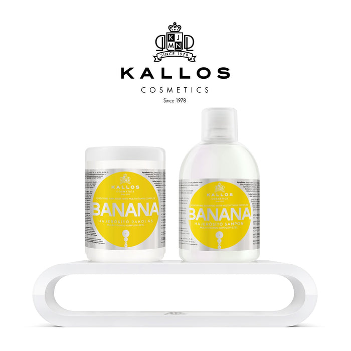 Kallos Maska bananowa z kompleksem multiwitaminowym do wzmocnienia włosów, 1000 ml