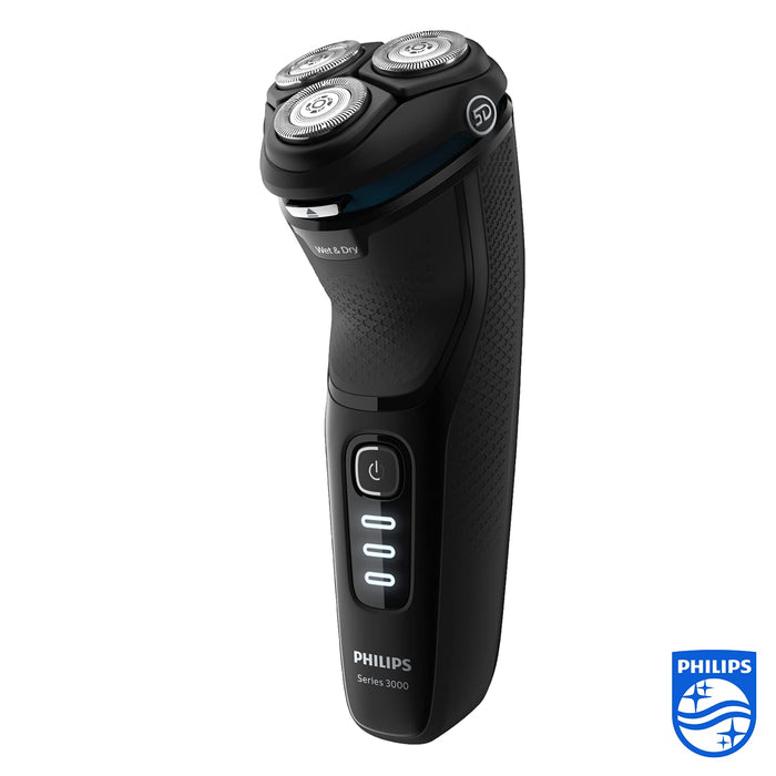 Philips Series 3000 S3233/52 Elektryczna Golarka na Sucho i na Mokro S3233/52, z Ostrzami Powercut i Rozkładanym Trymerem Precyzyjnym