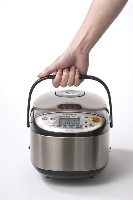 Zojirushi NS-LGC05XB Micom Rice Cooker & ciepło, 3 miseczki (bez pudełka), czarna nierdzewna