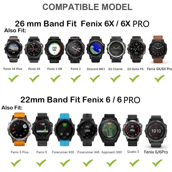 shuyao Silikonowy pasek na nadgarstek do zegarka Garmin Fenix 6 6X Pro 5 5X Plus S60 935 MK2 EasyFit opaska na nadgarstek (kolor: Fioletowy, rozmiar: 22 mm Fenix 5 5 Plus)