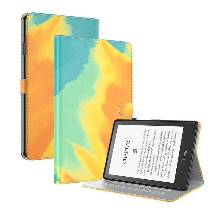 SATURCASE Etui do Amazon Kindle Paperwhite 5 2021, styl akwarelowy skóra PU z klapką magnes portfel stojak przegródki na karty osłona ochronna do Amazon Kindle Paperwhite 5 2021 (TR-3)