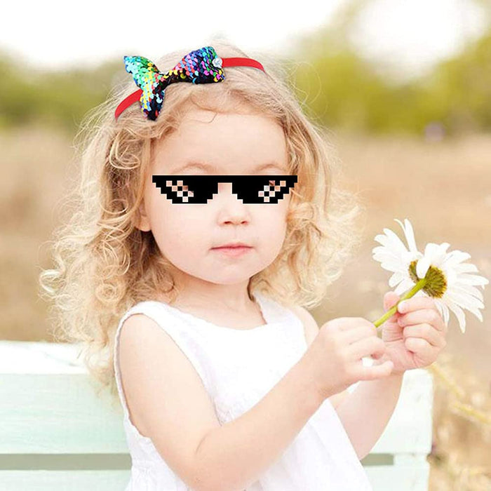 Opaska do włosów w kształcie syrenki, 6 sztuk, opaska na włosy z cekinami, elastyczna opaska na czoło z syrenką, błyszcząca syrenka, opaska na włosy z cekinami, opaska na czoło