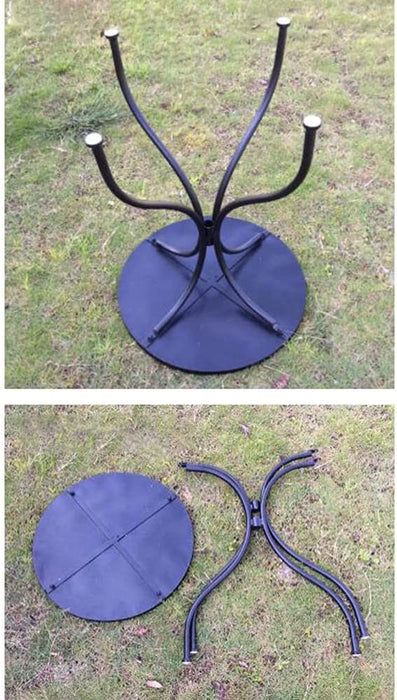 XIAOLIN Retro Mozaika Okrągły Stół - Odkryty Płytki Ceramiczne Akcent Stół Patio Ogród Meble Balkonowe - Niebieski I Biały 22.8x29.5 Cal