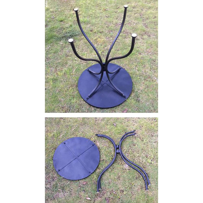 XIAOLIN Retro Mozaika Okrągły Stół - Odkryty Płytki Ceramiczne Akcent Stół Patio Ogród Meble Balkonowe - Niebieski I Biały 22.8x29.5 Cal