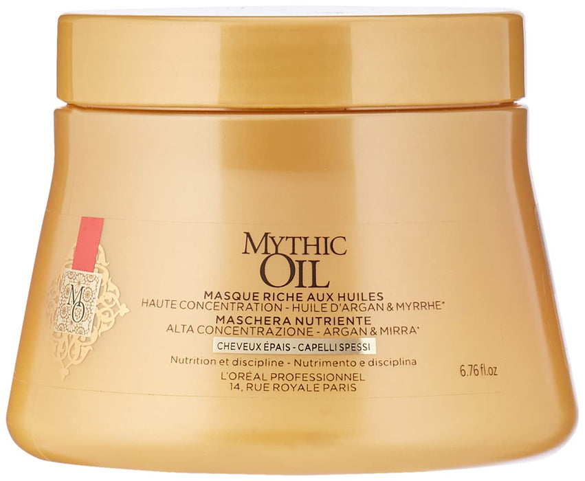 L'Oréal Professionnel Paris Mythic Oil Maska Maska do włosów, pielęgnacja włosów wzbogacona olejem, intensywnie odżywia zniszczone i suche włosy, 200 ml