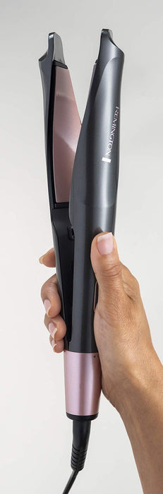 Remington prostownica do włosów + lokówka w jednym (2w1) z jonizacją, powłoka ceramiczno-turmalinowa, zakres temp. 150-230°C, obrotowy przewód, etui, moc 30W, Curl&Straight Confidence S6606B