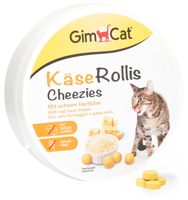 GimCat Ser Rollis – bezzbożowa i bogata w witaminy przekąska dla kotów z prawdziwym serem twardym – 1 puszka (1 x 200 g)
