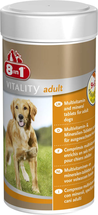 8in1 Multivitamin tabletki dla dorosłych – do suplementów diety u dorosłych psów, 1 puszka (70 tabletek)