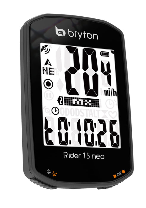 Bryton Rider 15 Neo C z czujnikiem częstotliwości pedałowania, czarny BR15NC