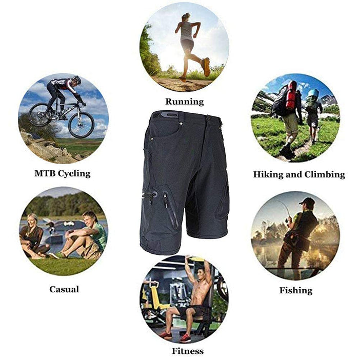 Capplue Męskie spodnie rowerowe, oddychające, MTB, do wspinaczki górskiej, aktywności na świeżym powietrzu