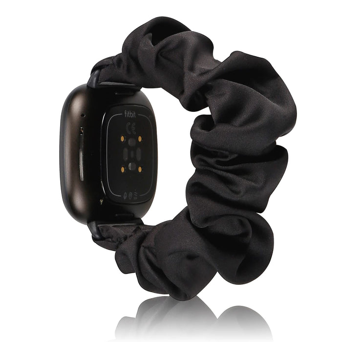 Zachte elastische band Compatibel met Fitbit Versa 3 & Sense Strap, Dames Meisjes Bedrukt Stoffen Doekpatroon Scrunchies Polsband Vervangende armband voor Fitbit Versa 3 / Sense Smart Watch