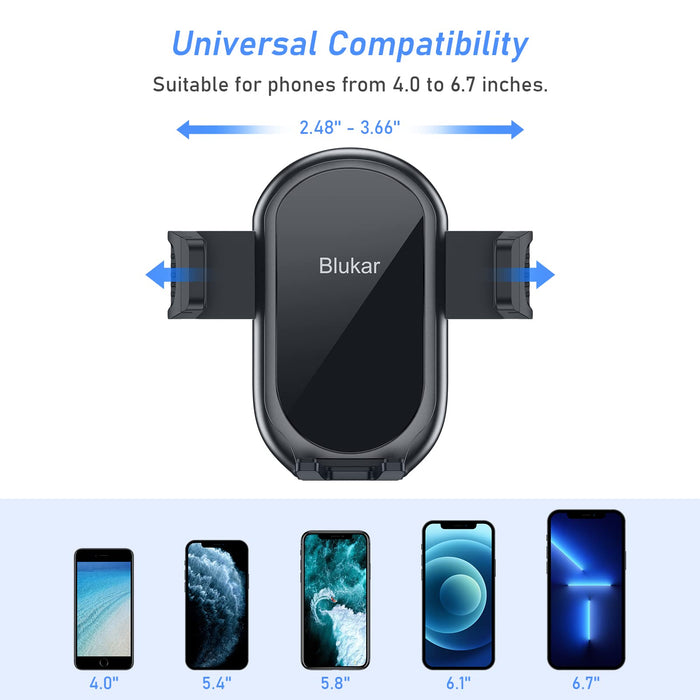 Blukar Samochodowy uchwyt na telefon komórkowy do samochodu 2022 Push-Lock & Release na ramieniu - przyssawka i wentylacja 3 w 1 uchwyt samochodowy na telefon komórkowy do iPhone'a/Huawei/Xiaomi/LG itd.