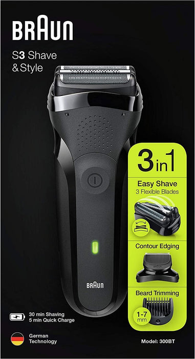 Braun Series 3 300BT Elektryczna Golarka do Brody, Czarny