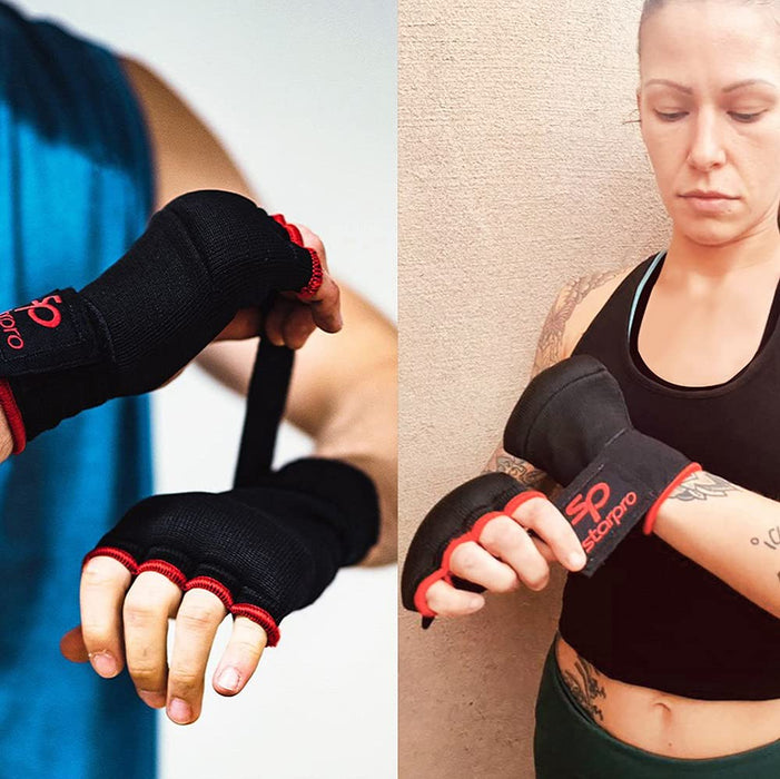 Starpro Eva Wyściełana wewnętrzna osłona rękawic | Elastyczny pokrowiec bawełniany | Czarny | Ochrona pięści i kostek do boksu, sparingów, kickboxingu muay thai, siłowni sztuk walki MMA i treningu walki
