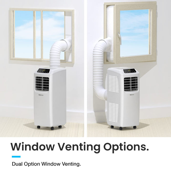 Pro Breeze Klimatyzator Przenośny Pokojowy Domowy z Wężem i Pilotem Zdalnego Sterowania (pomieszczenie do 60m2), 4w1- A/C Osuszacz Powietrza Wentylator Powietrza, 2 Poziomy Prędkości, Tryb Nocy 24h Timer, Wyświetlacz LED, z Zestawem Uszczelniającym do Oki