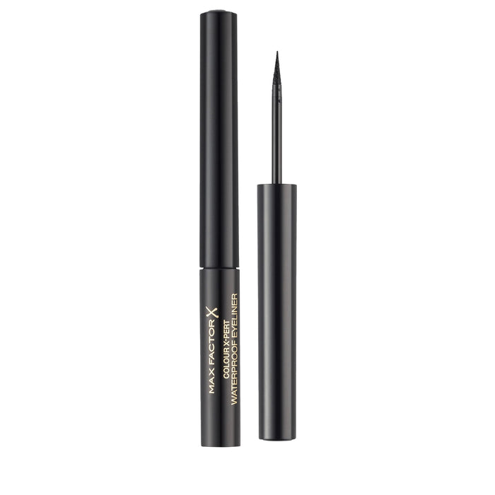 Max Factor Colour X-Pert Waterproof Eyeliner Deep Black 01 – płynny eyeliner czarny – dla idealnego kocia oka – 1 x 2 ml