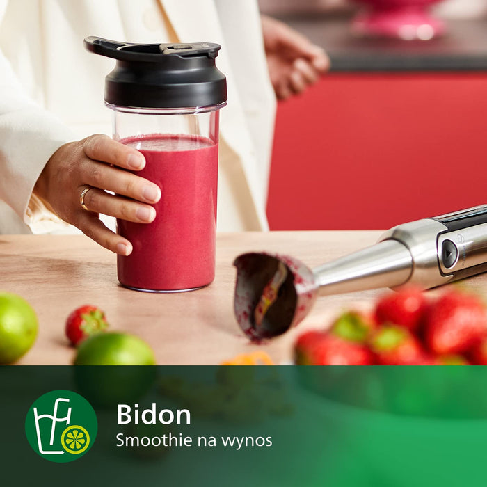 Philips Blender ręczny - 800 W, Trzepaczka, Spiralne ostrze do warzyw, Technologia ProMix i Speed Touch, Biały (HR2657/90)