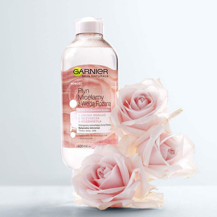 Garnier Płyn micelarny z wodą różaną, skóra pozbawiona blasku, 400 ml