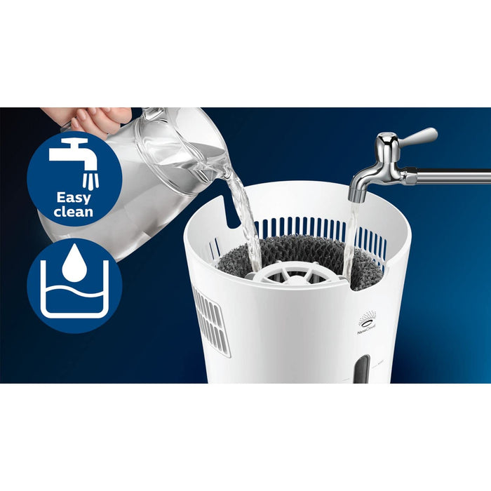 Philips Seria 2000 Nawilżacz Powietrza - Nawilżacz Pomieszczenia do 44 m², Technologia NanoCloud, 2 Prędkości, Tryb Snu, Zbiornik 4l (HU4816/10)