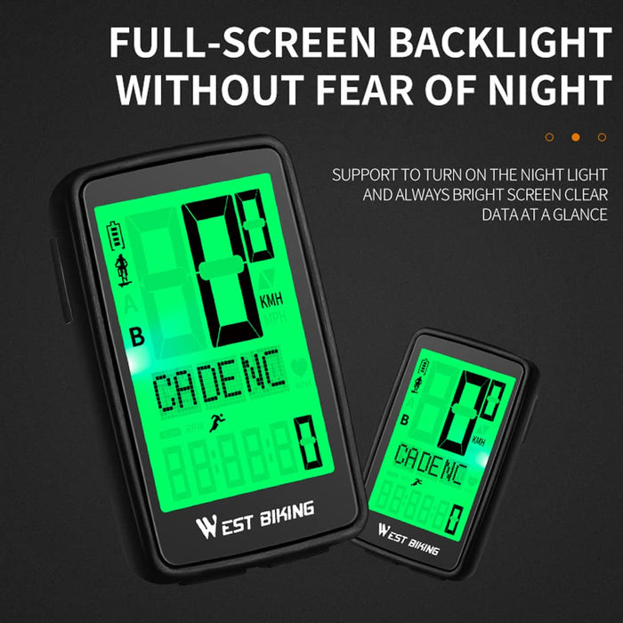Aomiun Bezprzewodowy komputer rowerowy, licznik kilometrów, bezprzewodowy, wodoszczelny, wielofunkcyjny licznik roweru, podświetlenie tła LCD, wyświetlacz 7-dniowa funkcja pamięci