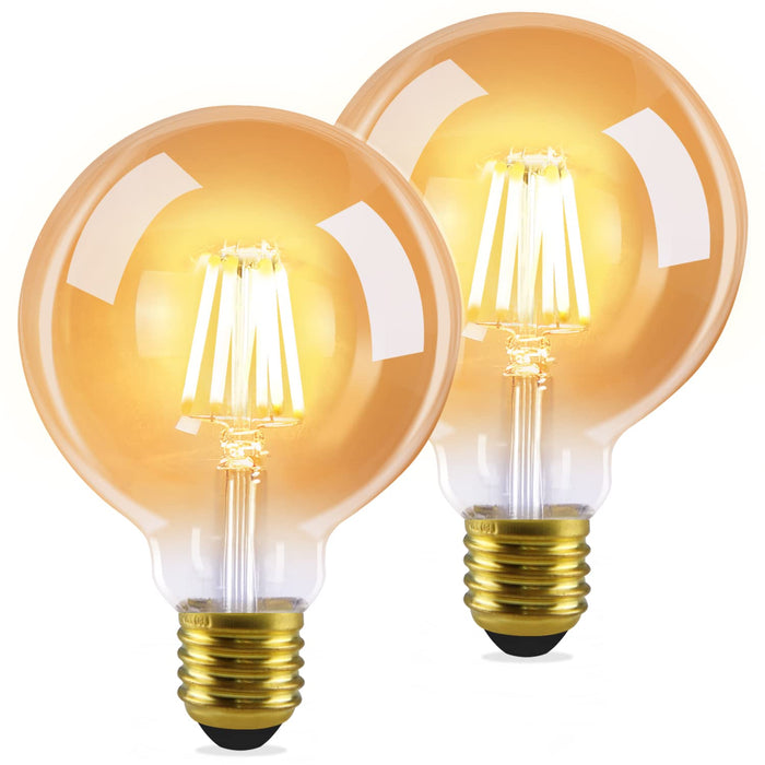GBLY 2 sztuki LED E27 lampa vintage żarówka - G80 żarówka edison 2700K 4W żarówka ciepła biała filament retro żarówka zabytkowa lampa szklana energooszczędna lampa do domu hotel bar kawiarnia