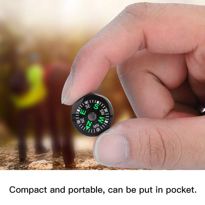 Mini kompas kieszonkowy 20 mm 12 szt. mini kieszonkowy kompas survivalowy przycisk kompas na wędrówki kemping aktywności na świeżym powietrzu akcesoria