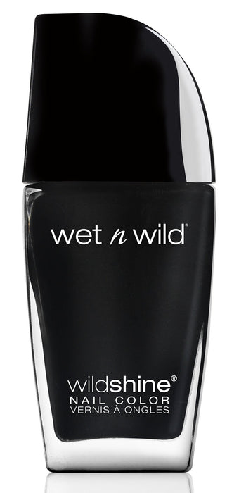Wet N Wild Shine Nail Color lakier do paznokci / modne kolory do paznokci, Black Creme, 1 sztuka,12,3 ML