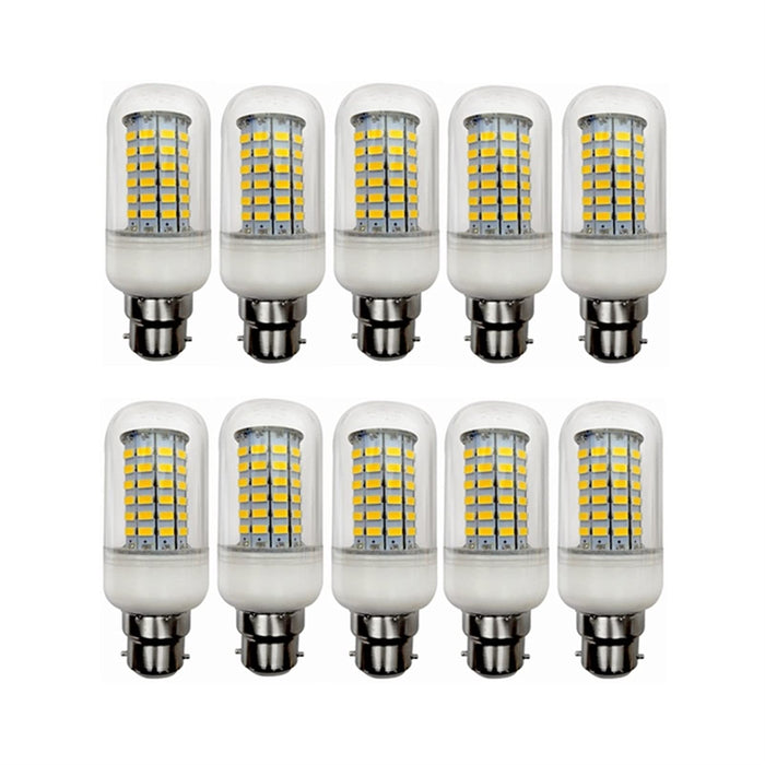 ANTYX Światło żarówki LED B22 Super 10W 12 24 36 V Oświetlenie domowe 12 V 24 V Lampa oszczędzająca energooszczędna AC / DC12-60V 10-Pack (Color : Warm wite)