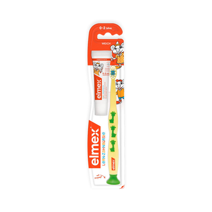 szczoteczka do nauki elmex z pastą do zębów dla dzieci elmex 12 ml, 0-2 lata, mieszany, 1 sztuka
