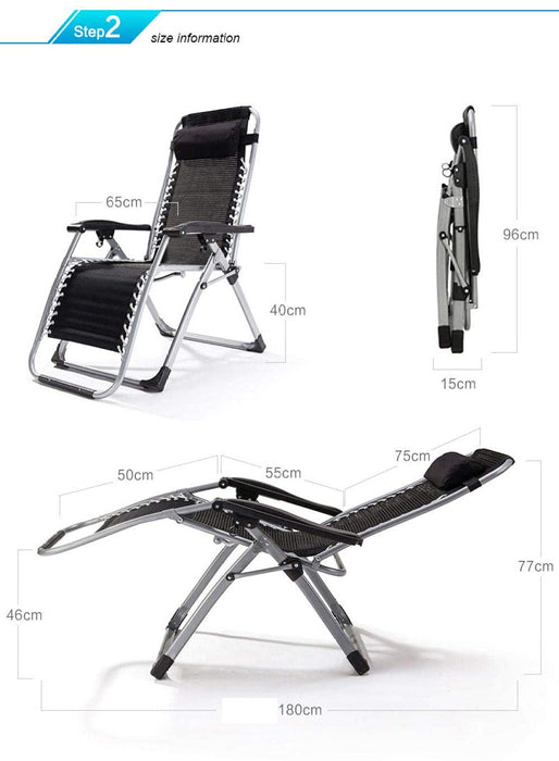 Rozkładany ogród grawitacyjny, fotel biurowy, składany backhand leżący w ciele, krzesło plażowe rekreacyjne, zagłówek, obciążenie 150 kg-4 little surprise