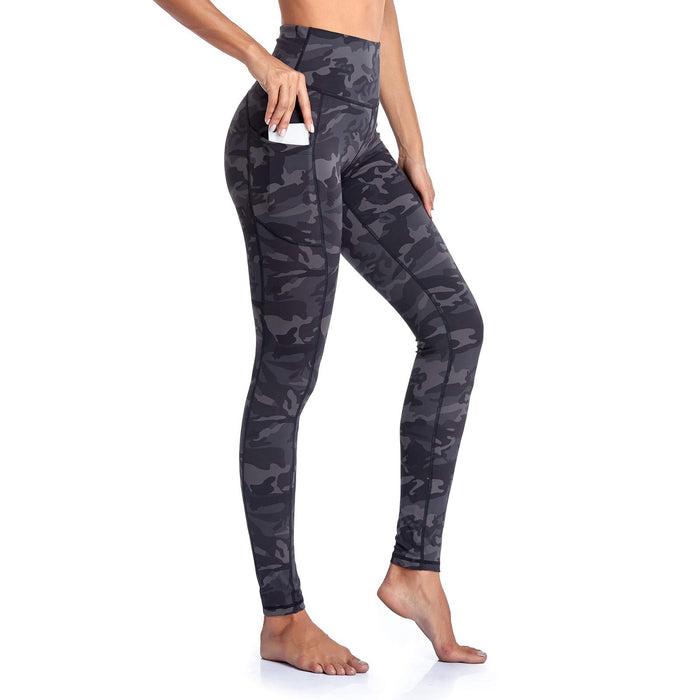 Gimdumasa Damskie legginsy sportowe z kieszeniami wysokim talii spodnie do jogi elastyczne nieprzezroczyste legginsy dla kobiet uprawiania sportów, na trening GI188