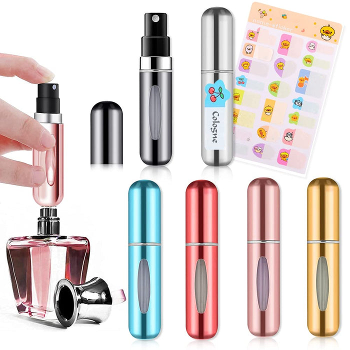 Spryskiwacz perfum, rozpylacz perfum do wielokrotnego napełniania, 6 szt. mini rozpylacz kieszonkowy, puste butelki w sprayu, 5 ml, podróżny rozpylacz perfum