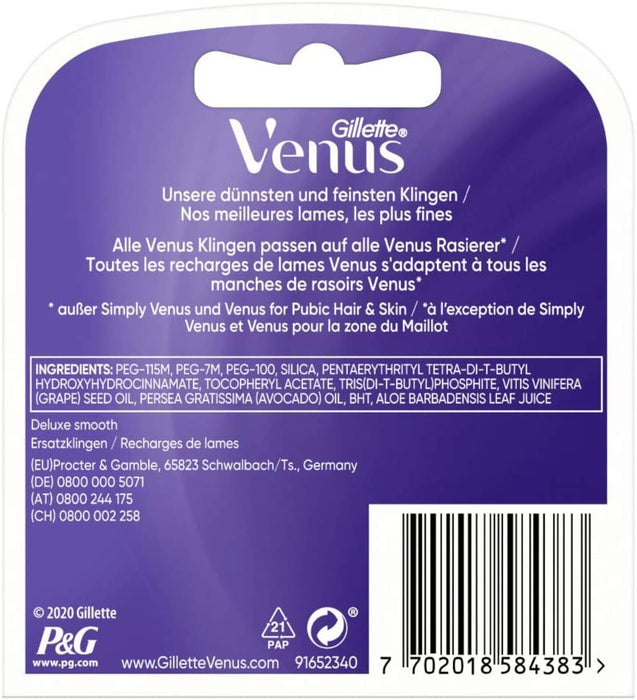 Gillette Venus ‎7702018584383 Ostrza dla Kobiet, 4 Sztuki, Biały/Liliowy