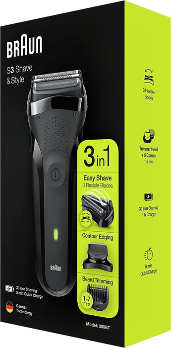 Braun Series 3 300BT Elektryczna Golarka do Brody, Czarny