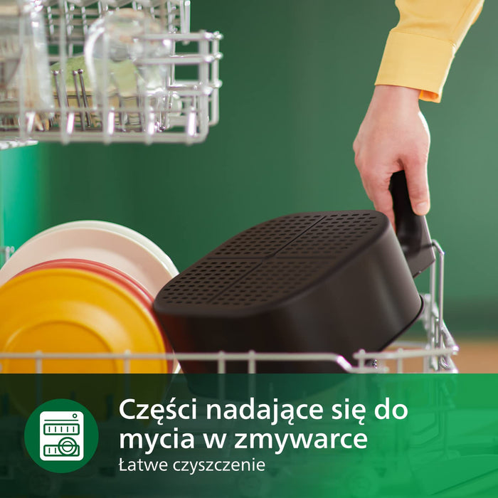 Philips Essential Airfryer XL - Misa 6,2 l, Frytownica bez oleju, Technologia Rapid Air, Ekran dotykowy, Aplikacja NutriU z przepisami (HD9270/90)
