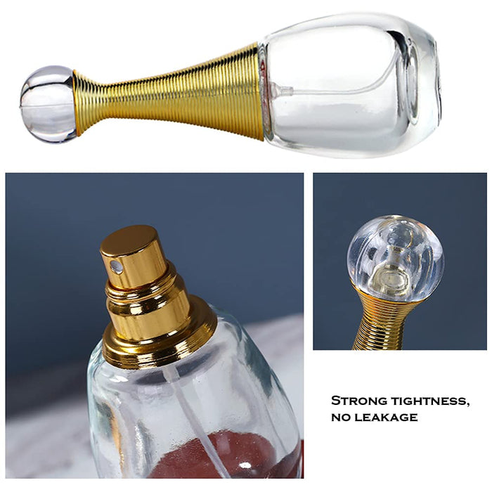 Mini butelka z rozpylaczem perfum do wielokrotnego napełniania, retro korona szklane butelki w sprayu do wielokrotnego napełniania pojemniki podróżne zestaw 3-częściowy zestaw