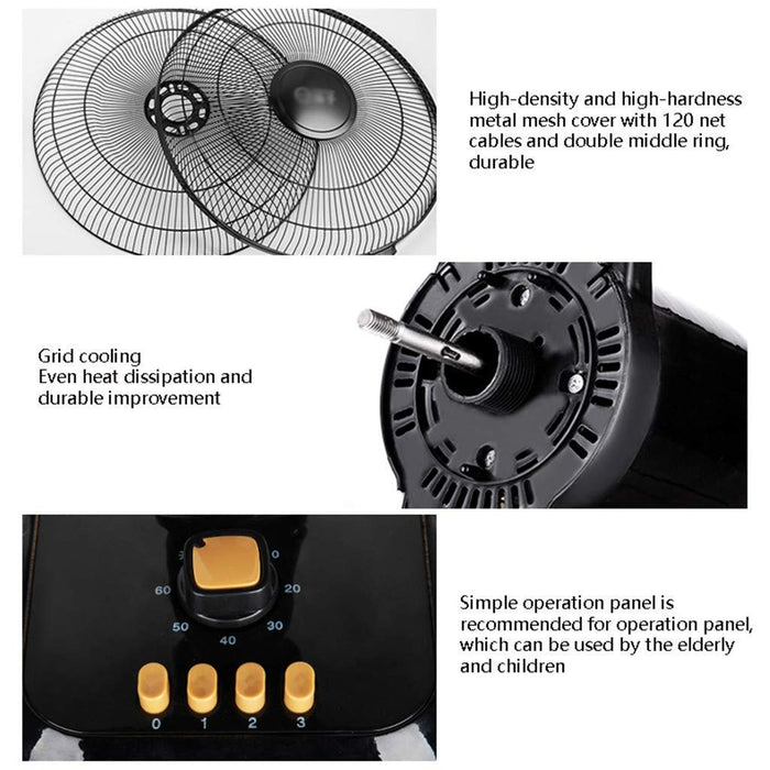 Wentylator Biurkowy, Wolnostojący Wentylator Do Użytku Domowego Regulowany Kąt Nachylenia Wentylator Cyrkulacyjny Powietrza Sala Konferencyjna Bezpieczeństwo Dziecka Czarny Sprzęt Agd (Rozmiar: 34 * 58 Cm)