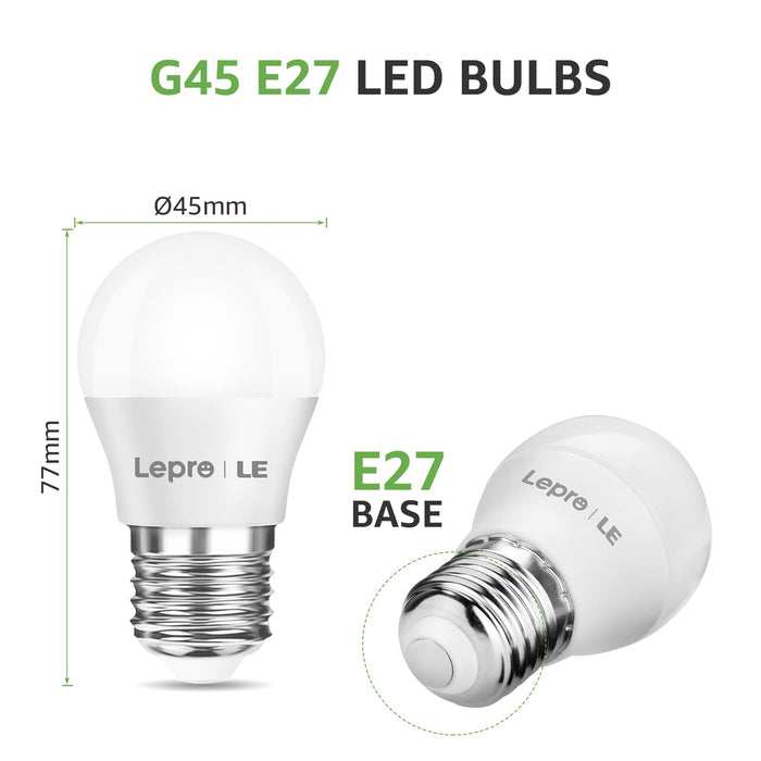 LE Żarówka LED E27, 3,8 W, 250 lumenów, 2700 kelwinów ciepła biel odpowiada żarówce 25 W, kąt świecenia 180°, opakowanie 5 sztuk